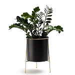 Кашпо из металла и латуни Elegance Elevated Planters черное варинант исполнения - 3 | Loft Concept в Ульяновске