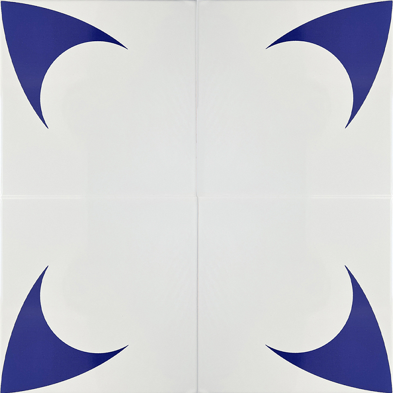 Дизайнерская плитка с узором Комета 2 Белый Синий в Ульяновске | Loft Concept 