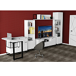 Стеллаж книжный белый с 3-мя открытыми полками и дверкой Strict Lines варинант исполнения - 6 | Loft Concept в Ульяновске