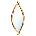 Зеркало овальное в деревянной золотистой раме Oval Gold Lines варинант исполнения - 1 | Loft Concept в Ульяновске