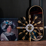 Часы настенные золотые из металла с декором в виде стрел Current Time варинант исполнения - 3 | Loft Concept в Ульяновске