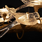 Люстра подвесная с прозрачными стеклянными птичками на ветвях Диаметр 80 см Serip Voa варинант исполнения - 10 | Loft Concept в Ульяновске