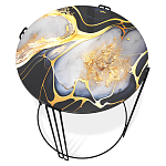 Стол журнальный круглый со столешницей из стекла Gold and Black Marble варинант исполнения - 2 | Loft Concept в Ульяновске