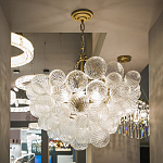 Люстра подвесная с рифлёными стеклянными шарами в форме воздушного облака Berries Chandelier варинант исполнения - 4 | Loft Concept в Ульяновске