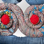 Кукла из одежды и павлопосадских платков Rusalka Blue Jeans варинант исполнения - 3 | Loft Concept в Ульяновске