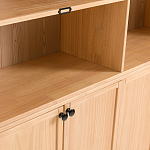 Книжный шкаф из массива сосны с металлической лестницей Burton Wood Cabinet варинант исполнения - 7 | Loft Concept в Ульяновске