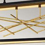 Люстра прямоугольная черного цвета с декором в виде ветвей в золотой отделке Hinkley варинант исполнения - 6 | Loft Concept в Ульяновске