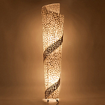 Торшер из перламутра на металлическом каркасе Indonesian Spiral 2 варинант исполнения - 4 | Loft Concept в Ульяновске