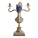 Подсвечникв образе попугая из фарфора с бронзовыми элементами Eden Garden варинант исполнения - 3 | Loft Concept в Ульяновске