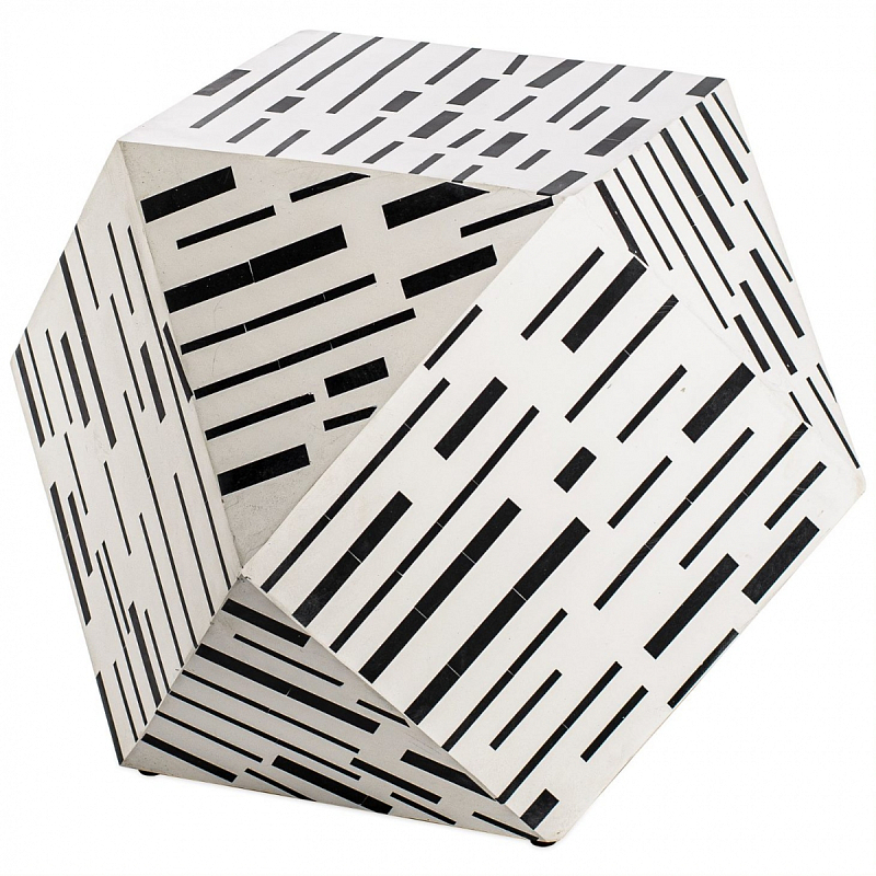 Табурет Black&white Indian Bone Inlay stool Черно-белый в Ульяновске | Loft Concept 