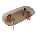 Обеденный стол со стеклянной столешницей и розовыми ножками с тканевой обивкой Wrigley варинант исполнения - 1 | Loft Concept в Ульяновске