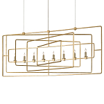 Люстра золотая из пересекающихся прямоугольных элементов Thin Intersecting Rectangles варинант исполнения - 2 | Loft Concept в Ульяновске