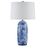 Настольная лампа керамическая с бело-синими мазками Painterly Strokes варинант исполнения - 3 | Loft Concept в Ульяновске