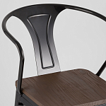 Черный глянцевый стул с сиденьем из натурального дерева TOLIX варинант исполнения - 6 | Loft Concept в Ульяновске