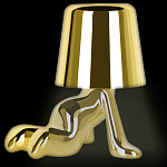 Настольная лампа фигурная цвета золото с гладким абажуром Высота 17 см Sophia варинант исполнения - 3 | Loft Concept в Ульяновске