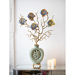 Ваза зеленая с бронзовыми ветвями и фарфоровыми рыбками Eden Garden варинант исполнения - 4 | Loft Concept в Ульяновске