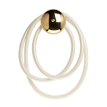 Бра с круглым золотистым основанием и белыми изогнутыми световыми линиями Luke Lampco Tracer Lamp варинант исполнения - 1 | Loft Concept в Ульяновске