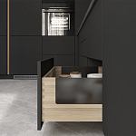 Черный матовый кухонный гарнитур с фасадом под дерево Renart Kitchen Set варинант исполнения - 2 | Loft Concept в Ульяновске