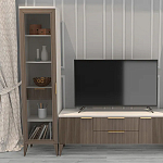 Витрина левая 1-дверная с ящиком и 5-ю белыми полками Harper Line варинант исполнения - 1 | Loft Concept в Ульяновске