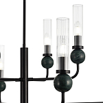 Люстра с 8-ю плафонами в форме стеклянных трубок и мраморных декоративных элементов Montreal варинант исполнения - 5 | Loft Concept в Ульяновске