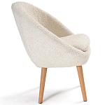 Кресло на деревянных ножках с обивкой из ткани букле Aldo Boucle Armchair варинант исполнения - 3 | Loft Concept в Ульяновске