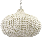 Люстра декорированная белыми деревянными бусинами White Wooden Beads Chandelier варинант исполнения - 1 | Loft Concept в Ульяновске