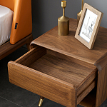 Прикроватная деревянная тумба с ящиком и нишей для хранения Moon Walnut Furniture варинант исполнения - 2 | Loft Concept в Ульяновске