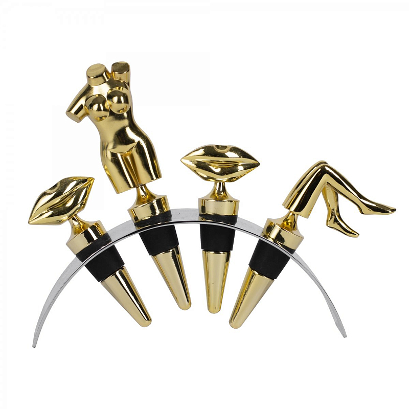 Набор пробок для бутылок ACOLYTE WINE STOPPER Латунь в Ульяновске | Loft Concept 