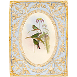 Декоративный постер с изображением птиц в раме с рельефным растительным узором Blooming Birds Poster варинант исполнения - 12 | Loft Concept в Ульяновске