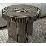 Столик журнальный круглый с полосатым узором Zebroids варинант исполнения - 4 | Loft Concept в Ульяновске