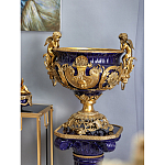 Чаша темно-синего цвета с фигурками ангелов и рельефным декором Eden Garden porcelain and bronze варинант исполнения - 6 | Loft Concept в Ульяновске