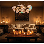 Люстра круглая на золотом каркасе с цветочным декором Miscellaneous herbs варинант исполнения - 7 | Loft Concept в Ульяновске