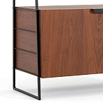 Стеллаж из стали и орехового дерева Derek Wood Rack варинант исполнения - 4 | Loft Concept в Ульяновске