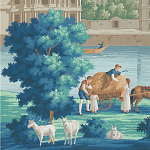 Обои ручная роспись Monuments of Paris Jacquemart on scenic paper варинант исполнения - 2 | Loft Concept в Ульяновске