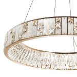 Кольцевая люстра с декором из мрамора и хрусталя Dione Ring Marble Crystal Chandelier варинант исполнения - 2 | Loft Concept в Ульяновске
