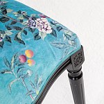 Стул из массива бука бирюзовый с изображением птиц в саду Turquoise Chinoiserie Blue Bird Chair варинант исполнения - 4 | Loft Concept в Ульяновске