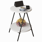 Стол приставной с 2-мя круглыми белыми столешницами ESSEL SIDE TABLE WHITE варинант исполнения - 1 | Loft Concept в Ульяновске