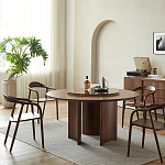 Стол обеденный круглый с двойной столешницей Walnut Wood Table варинант исполнения - 2 | Loft Concept в Ульяновске