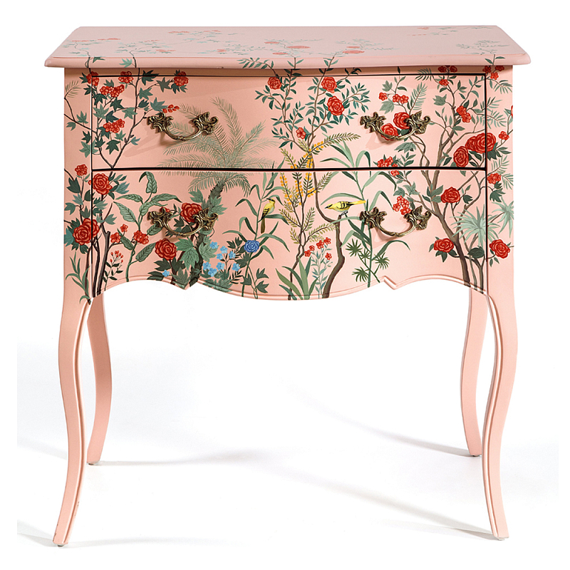 Комод розовый с росписью Цветы L.XV CHEST OF DRAWERS Flowers Розовый Мульти Комод розовый с росписью Цветы L.XV CHEST OF DRAWERS Flowers Розовый Мульти в Ульяновске | Loft Concept