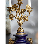 Подсвечник из темно-синего фарфора с бронзовыми элементами и цветами Eden Garden варинант исполнения - 5 | Loft Concept в Ульяновске