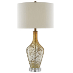 Настольная лампа с тканевым абажуром в форме цилиндра Thin Neck варинант исполнения - 2 | Loft Concept в Ульяновске