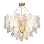 Люстра с многослойным эффектом из овальных элементов из непрозрачного стекла Conformation варинант исполнения - 4 | Loft Concept в Ульяновске