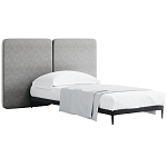 Кровать с большим мягким изголовьем Unity Grey Bed варинант исполнения - 8 | Loft Concept в Ульяновске