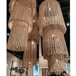 Люстра круглая трехъярусная из бахромы Milk Gradient Braided Fringe варинант исполнения - 5 | Loft Concept в Ульяновске