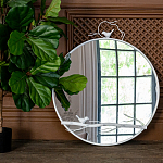 Зеркало настенное в раме белого цвета с декором птица на ветке Mirror Portal варинант исполнения - 2 | Loft Concept в Ульяновске