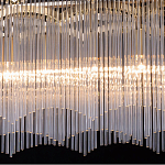 Люстра прямоугольная на цепях с прозрачными трубками и волнистым краем Nembus варинант исполнения - 6 | Loft Concept в Ульяновске