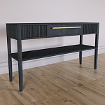 Дизайнерская Консоль с полкой и ящиком Primo Черный дуб варинант исполнения - 2 | Loft Concept в Ульяновске