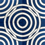 Дизайнерская плитка с узором Круги синяя варинант исполнения - 1 | Loft Concept в Ульяновске