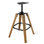 Барный стул со спинкой и подлокотниками на 4-х коричневых деревянных ножках Бежевый Велюр Ava Charm варинант исполнения - 6 | Loft Concept в Ульяновске