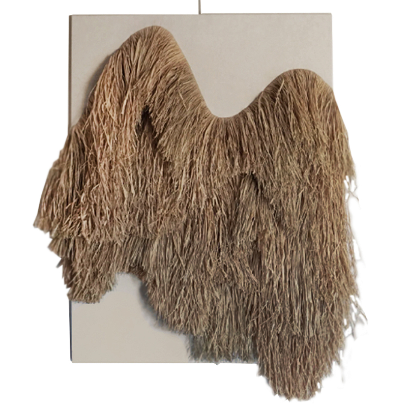 Декор настенный из соломы рафия CANVAS RAFFIA Decor Коричневый Бежевый в Ульяновске | Loft Concept 